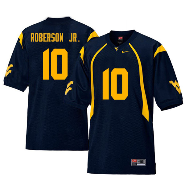 NCAA Men's Reggie Roberson Jr. West Virginia Mountaineers Navy #10 Nike Stitched Football College Retro Authentic Jersey GO23C13KA